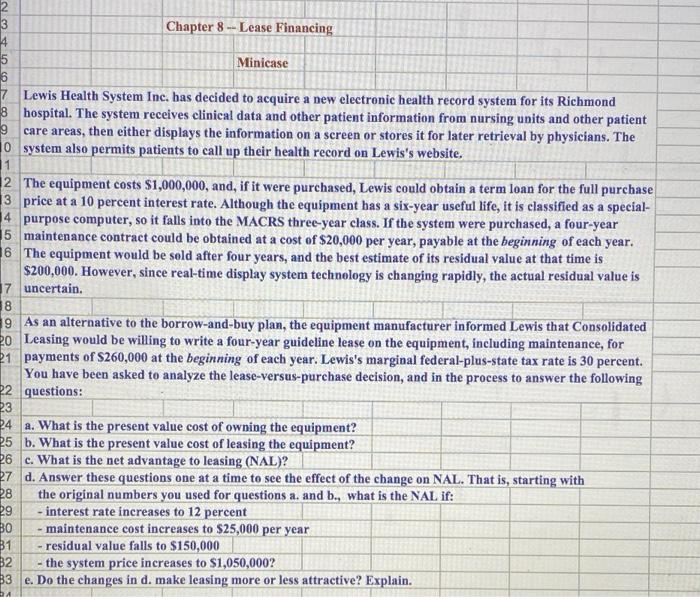  og mer 3 Chapter 8 -- Lease Financing 4 5 Minicase