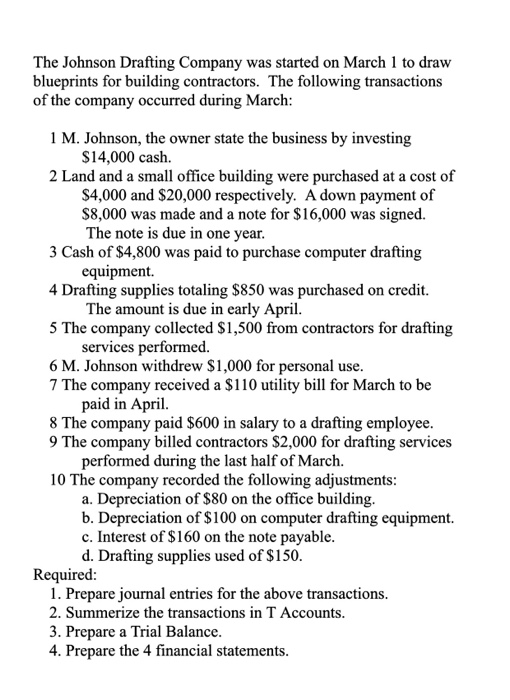 only need help 4 only need assitance with number 4 The Johnson