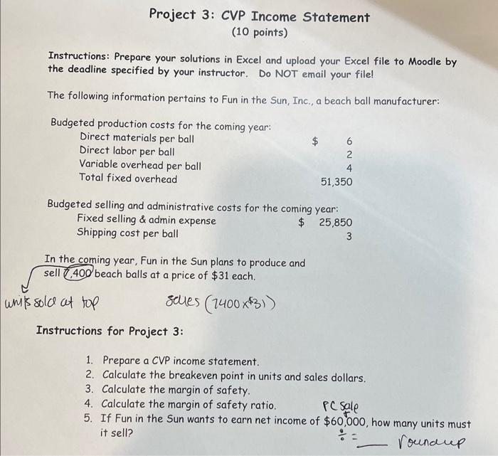  Instructions: Prepare your solutions in Excel and upload your Excel file