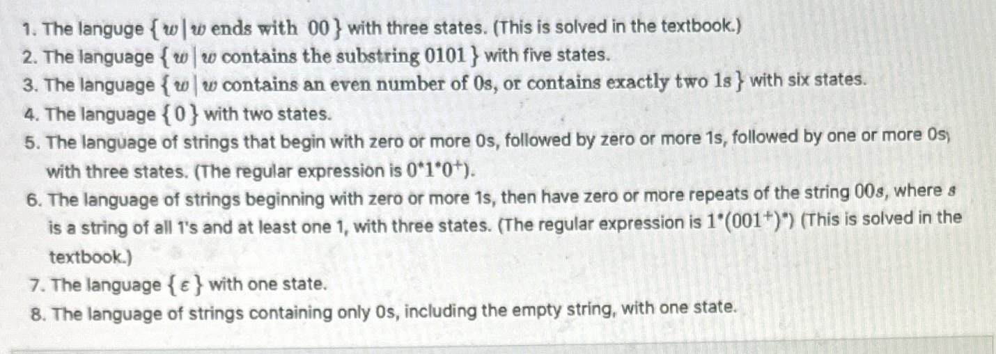  The languge ends with 00 