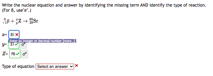Write the nuclear equation and answer by identifying the missing term