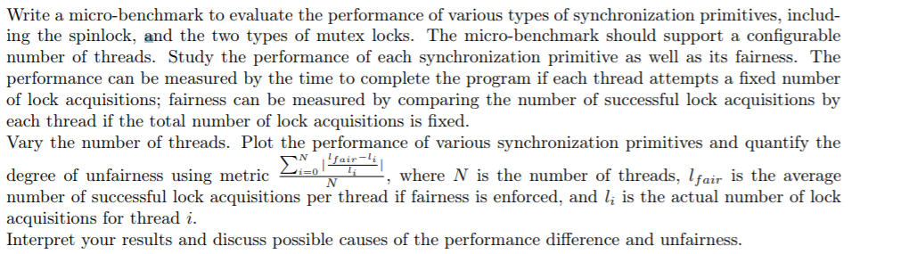 Write a micro-benchmark to evaluate the performance of various types of