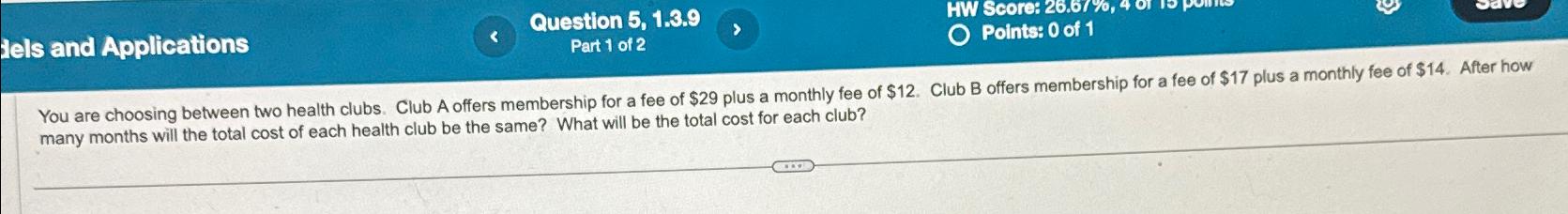  Jels and Applications Question 5,1.3.9 HW Score: 26.67%,4 of 10 pours