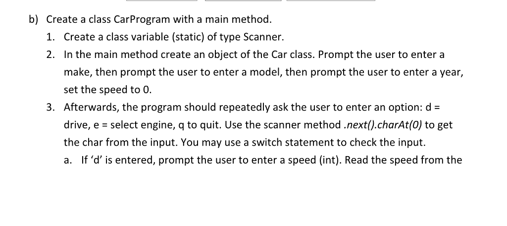 and interface described in the following problem description a) Implement the UML