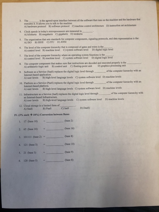  3. The is the agreed-upon interface between all the software that