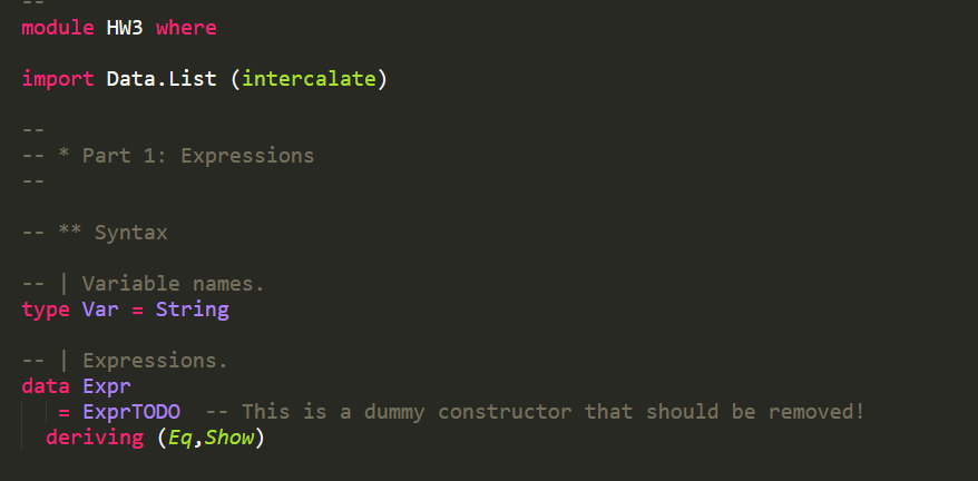  Define a pretty printer for MiniLogo expressions by implementing the function