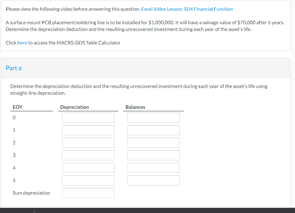  Please view the following video before answering this question. Excel Video