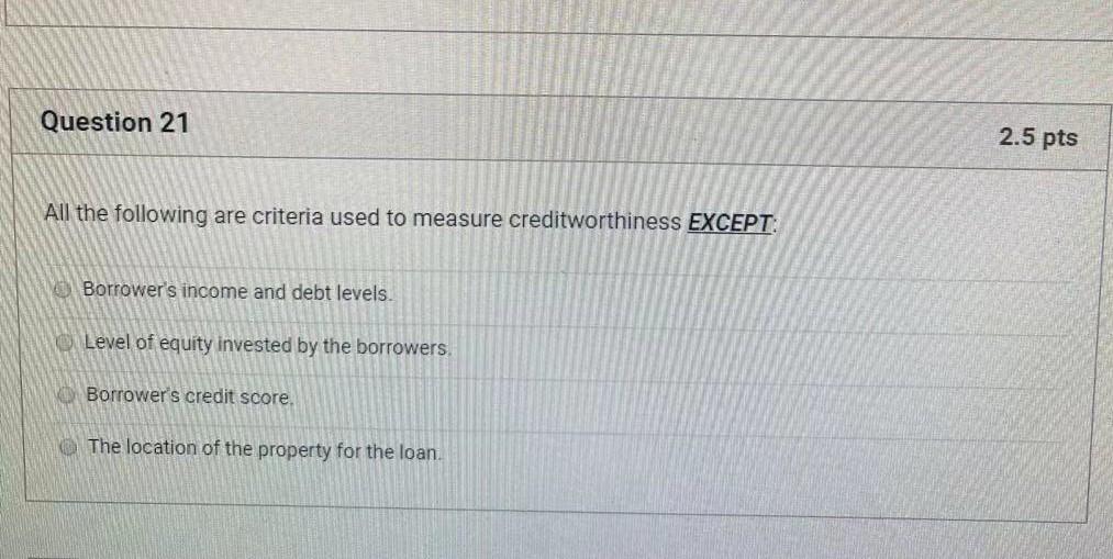 24 2.5 pts An increasing vacancy factor is beneficial to a commercial