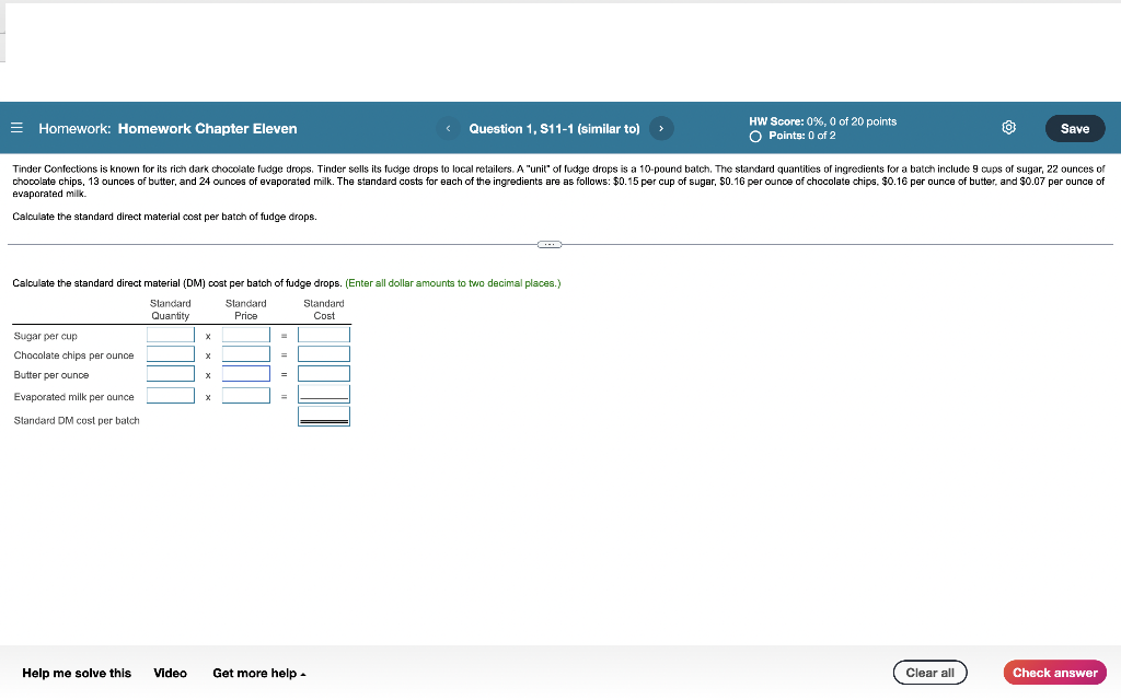  Need all reqs for both :) = Homework: Homework Chapter Eleven