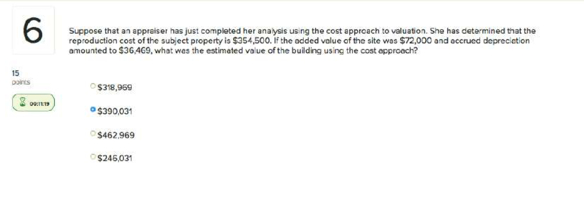  6 Suppose that an appraiser has just completed her analysis using