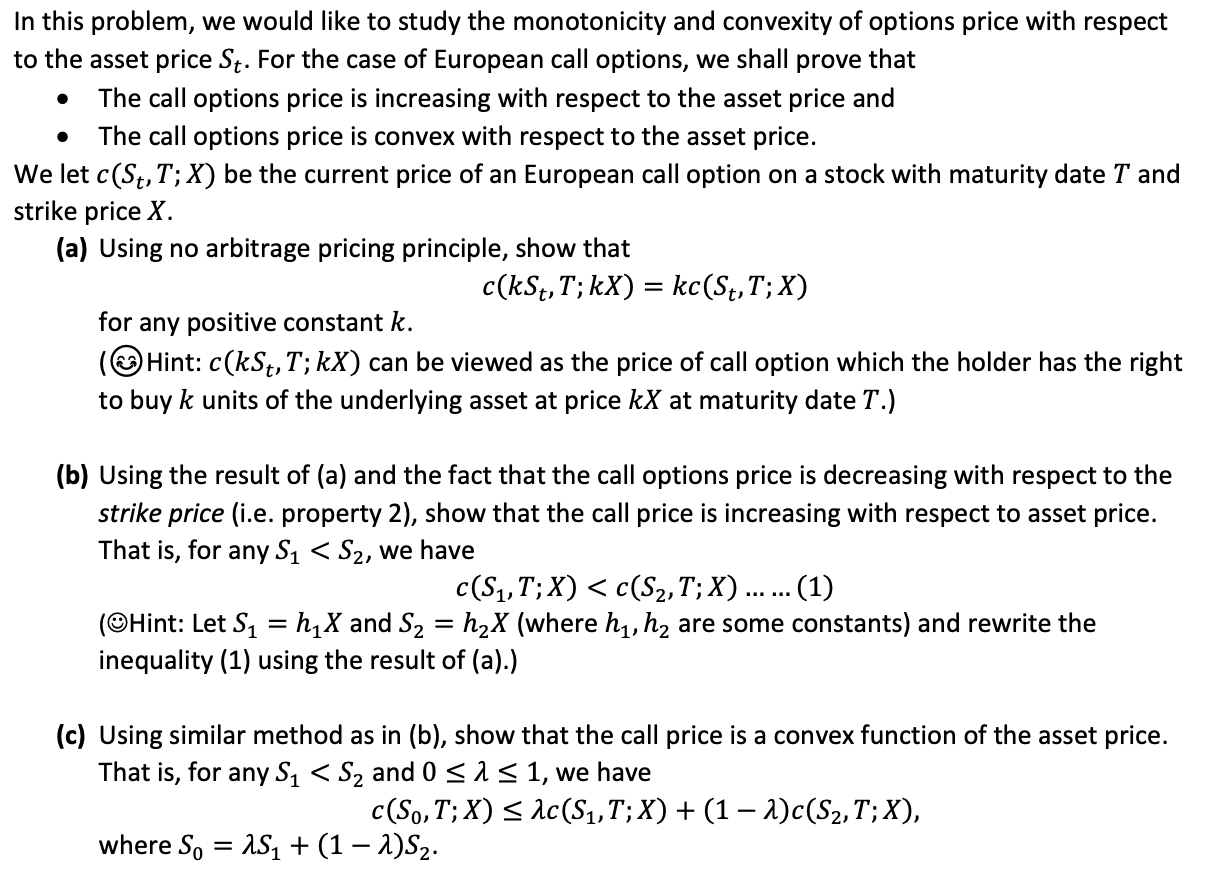 Financial Economics/ Math problem In this problem, we would like to study
