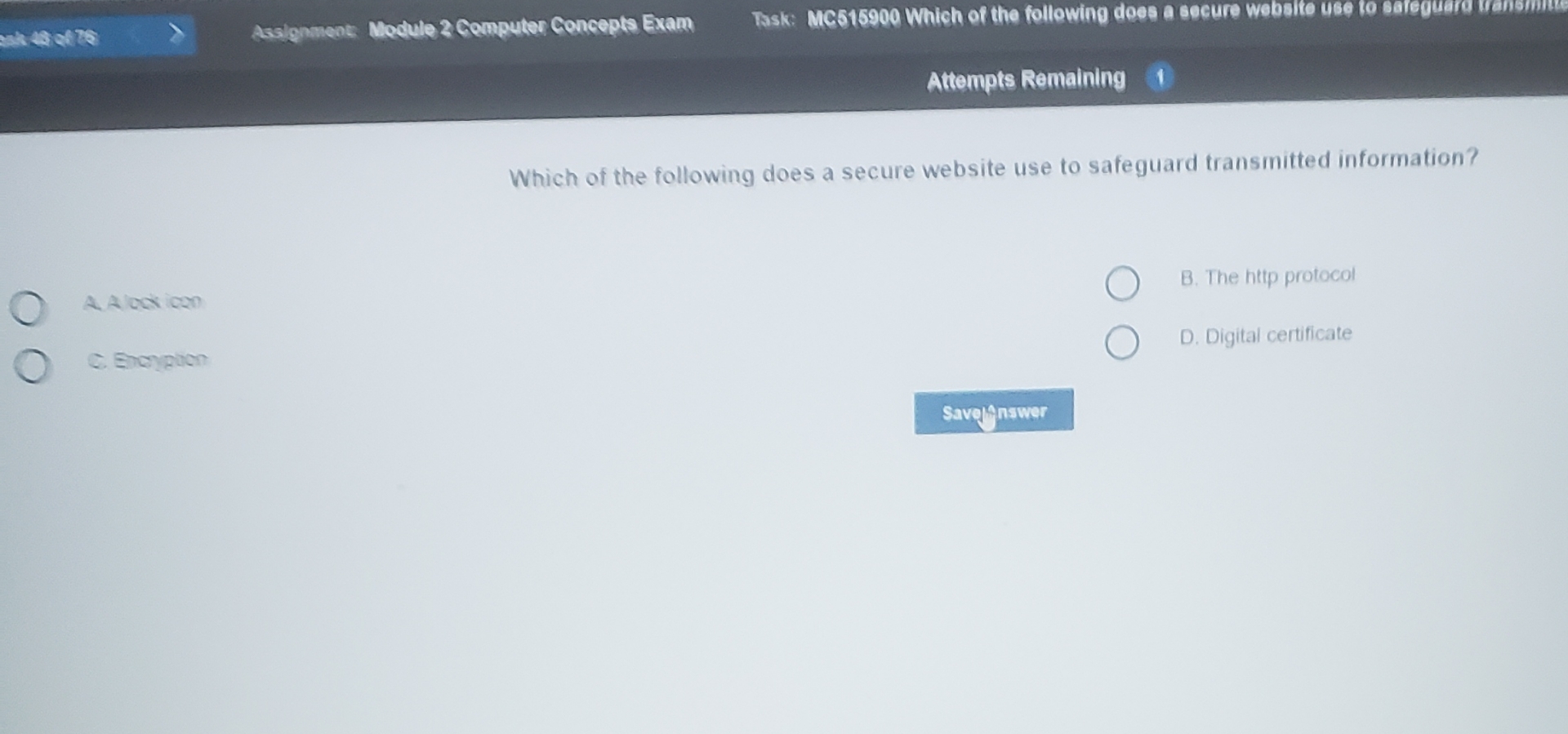  Assignment Module 2 Cemputer Concepts Exam Attempts Remaining 1 Which of