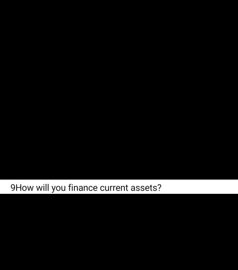  9How will you finance current assets? 