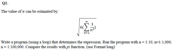 In MATLAB (please type it out -- handwriting is difficult to read):