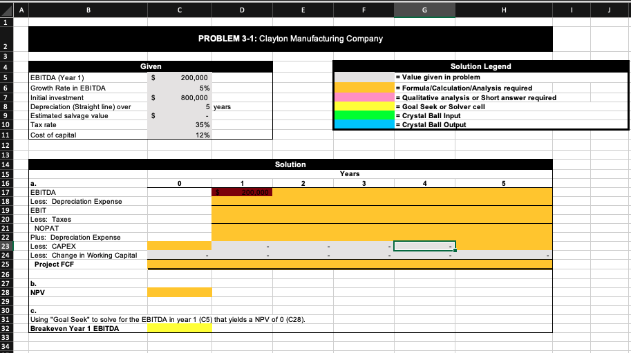 Please help with the formulas too! B C D E F G