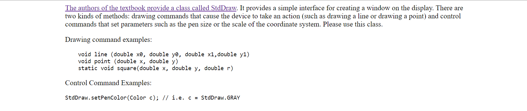 Please write in java USING STDDRAW AND METHODS PROVIDED. Please do not