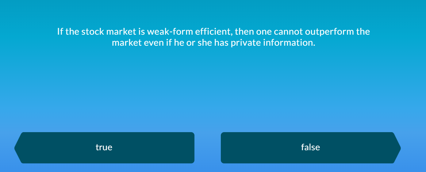 If the stock market is weak-form efficient, then one cannot outperform