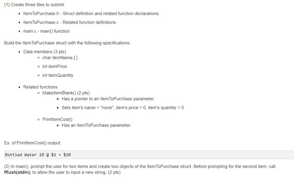Please, C code 7.6 Ch 7 Warm up: Online shopping cart (C)