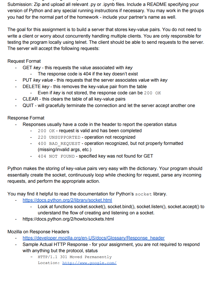  code is in python Submission: Zip and upload all relevant.py or.ipynb