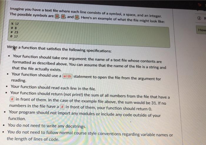 python Imagine you have a text file where each line consists of