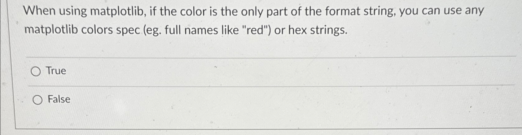  When using matplotlib, if the color is the only part of