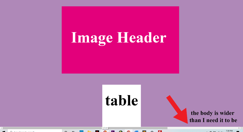 Meaning the scroll bar (left-to-right scrollbar) at the bottom of the page