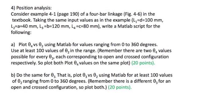  Figure 4-6 Example 4-1 Solution to example 4-1 4) Position analysis:
