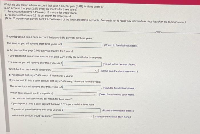 please answer fast. thank you! Which do you prefer: a bank account