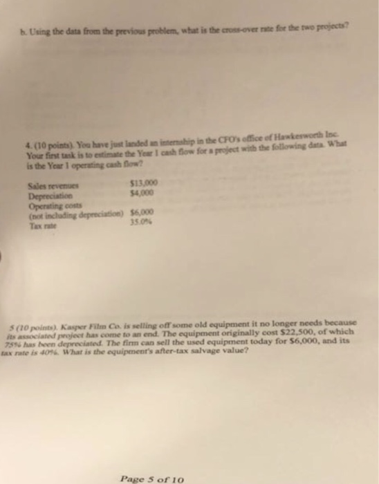  h. Using the data from the previous problem, what i the