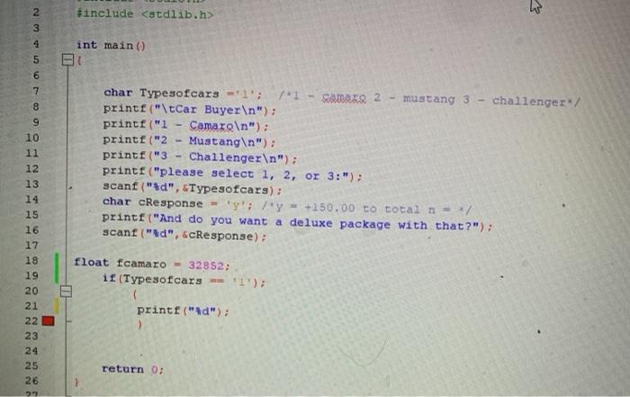 Write a program that will 1. Have a comment section at the