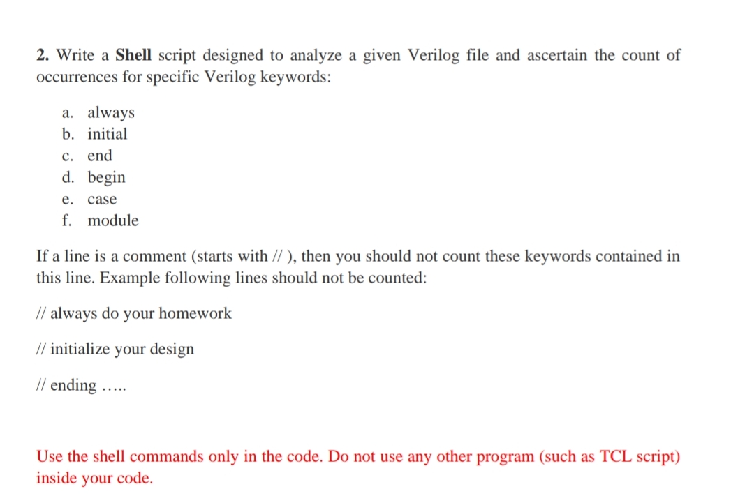  Write a Shell script designed to analyze a given Verilog file