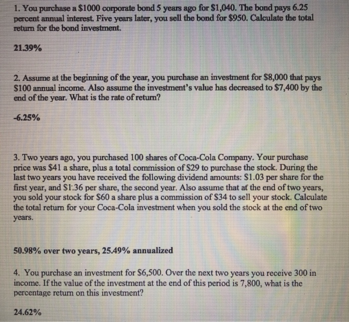 please show work with formulas. I do not have a finacial calculator