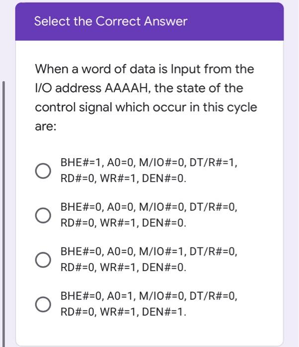 in 45 minutes please Select the Correct Answer When a word of