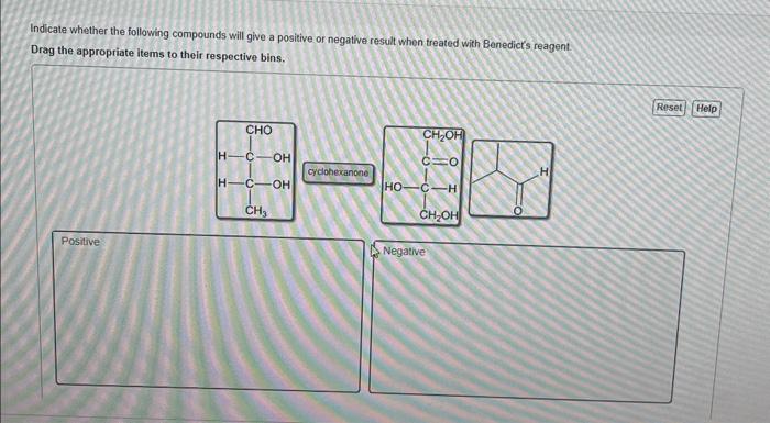 result whan Indicate whether the following compounds will give a positive or