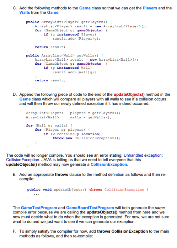 GameObject(Point2D loc) { location = loc; } public Point2D getLocation() { return