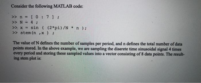  mathlab Consider the following MATLAB code: >> n - Lo :