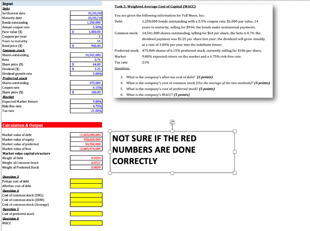 Please show the work in excel format!!! Task 2: Weighted Average Cost