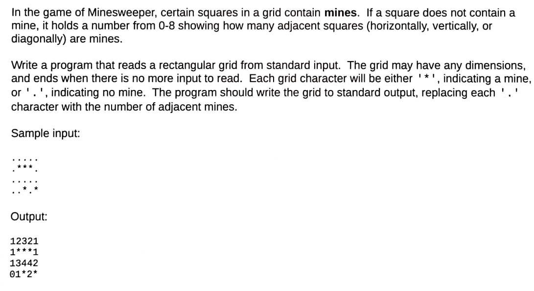 Python programming language required!!! In the game of Minesweeper, certain squares in