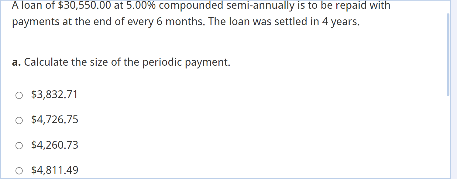 much does he need to pay at the end of every 6