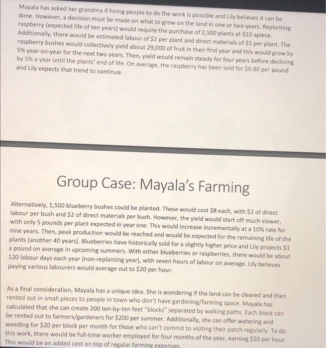 , opportunity and threats. write the recommendation to it Group Case: Mayala's