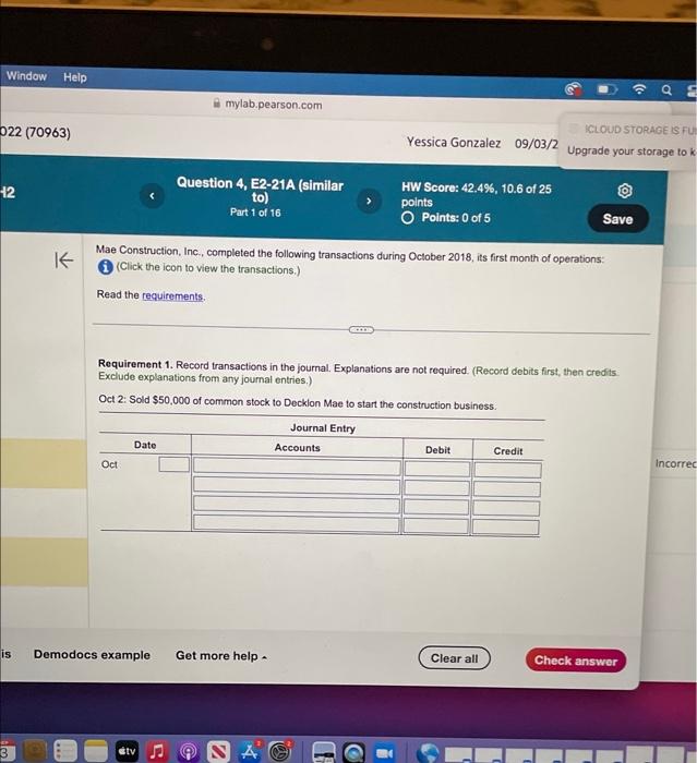 the five-step transaction analysis, record the following transactions in the general journal