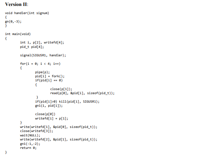the system calls do not fail, function gn () never returns, function