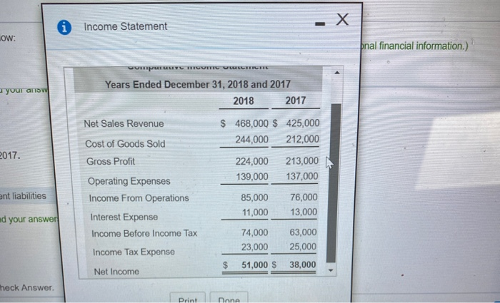 of Dangerfield, Inc. follow: (Click the icon to view the income statement.)