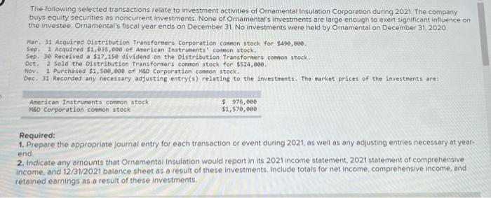 answer completely for a thumbs up!! please!! The following selected transactions relate