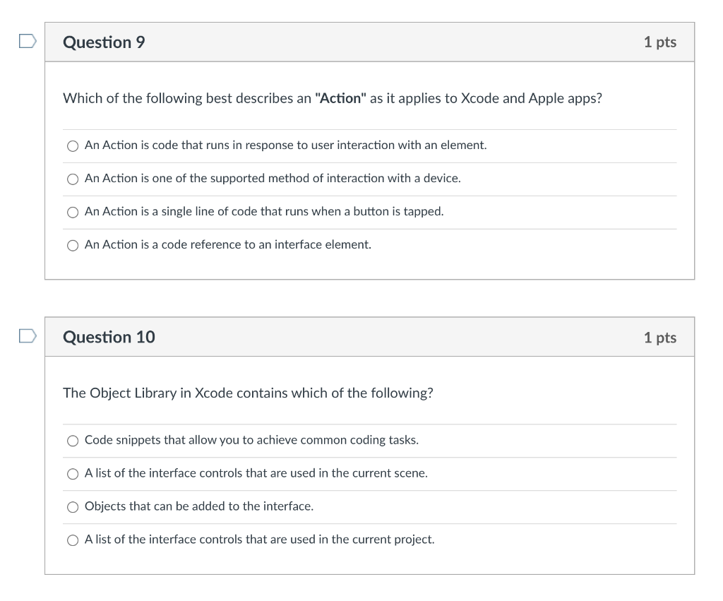 is the element that triggered the action. O An action can change