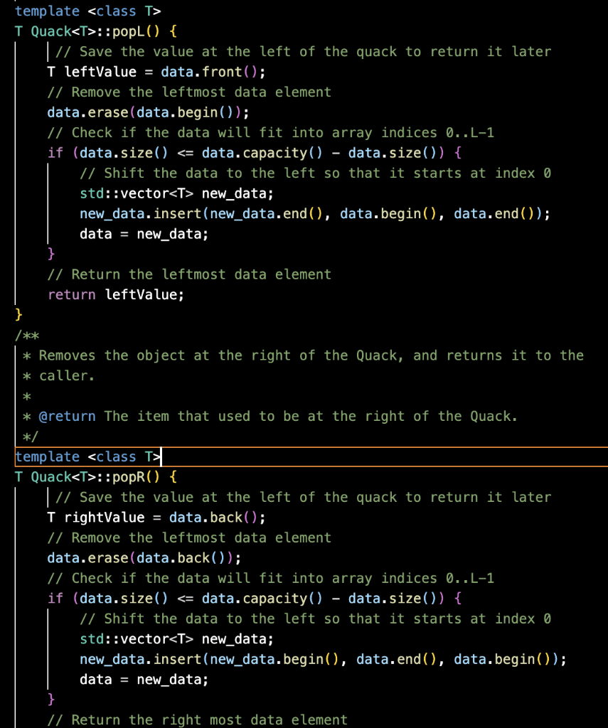 you show me how you would implement it and use comments to