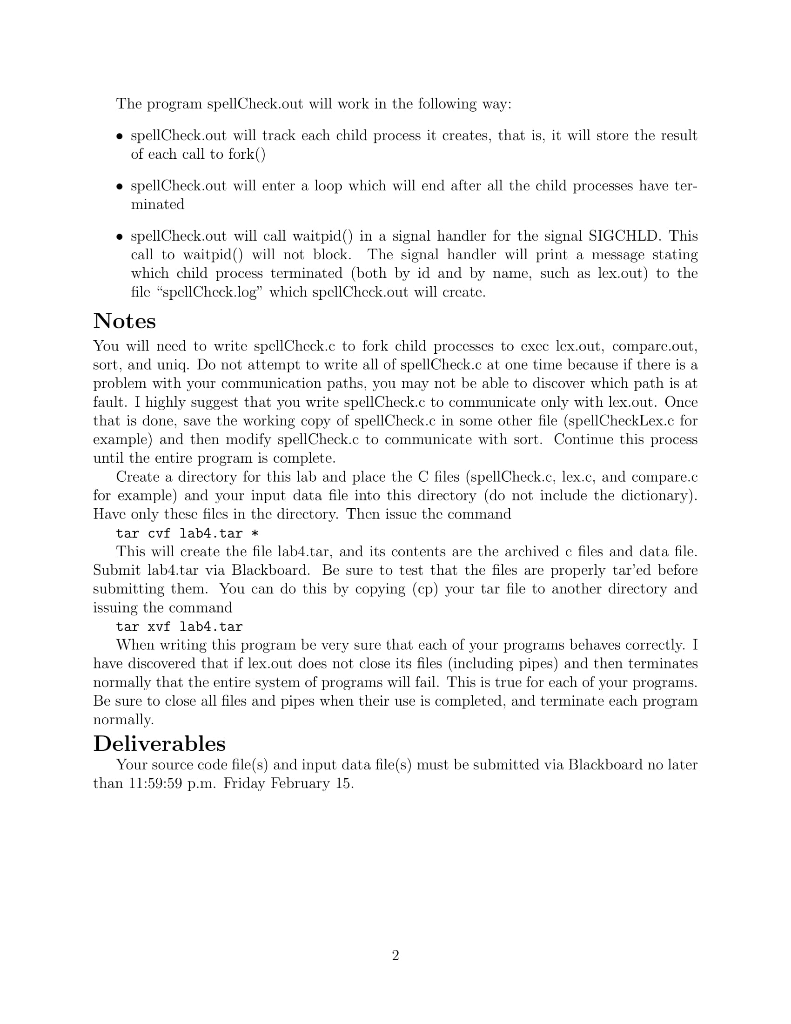 programs to work together via pipes and signals. Each unique word of