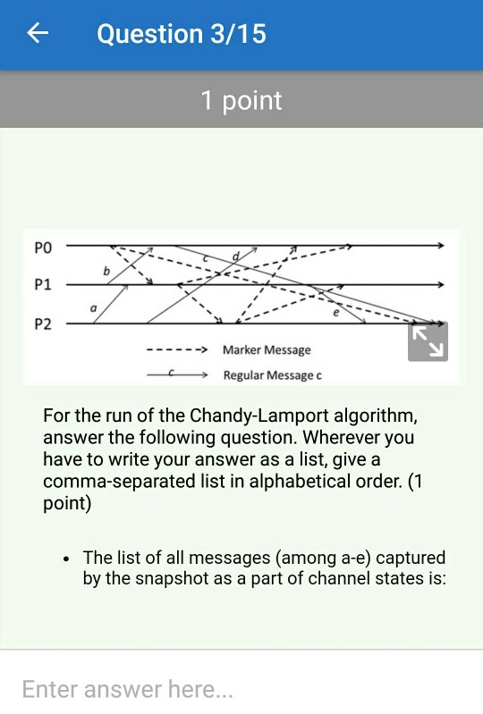 what will be the solution for below chandy lamport algorithm based question.