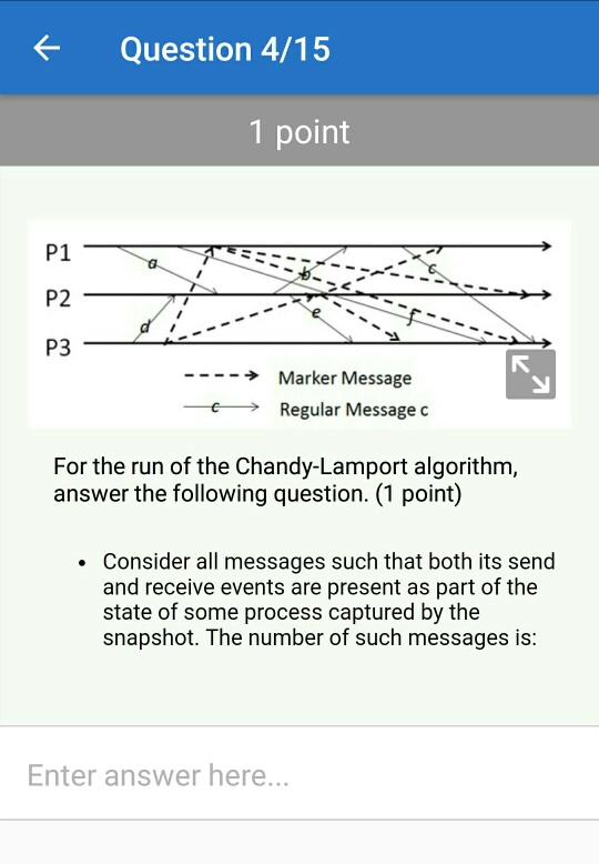Question 3/15 1 point P1 P2 Marker Message Regular Message c For
