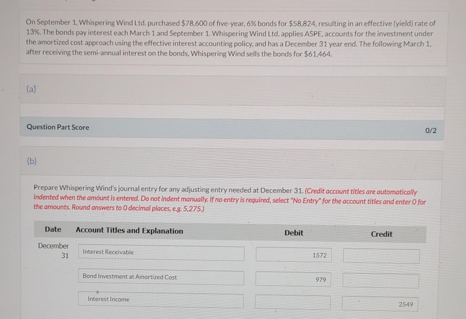  please answer fast On September 1, Whispering Wind Ltd. purchased $78,600